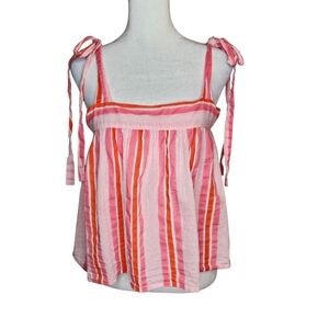 Tuckernuck SZ Blockprints Emma Tank Pink Multi Stripe Size M